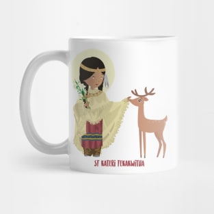 Santa Kateri Tekakwitha con venado Mug